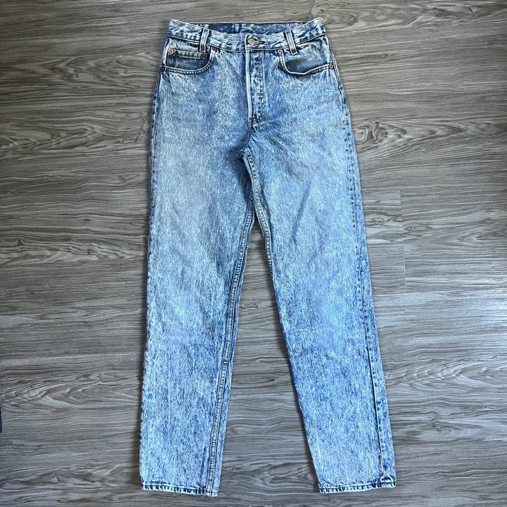 Vintage Levis 501 Acid Wash Jeans Made in USA High Rise Button Fly 28x32